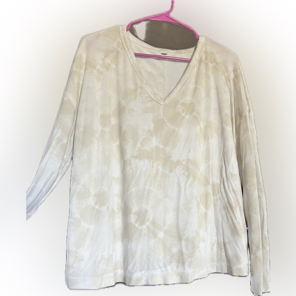 Cream V-Neck Women's Top
